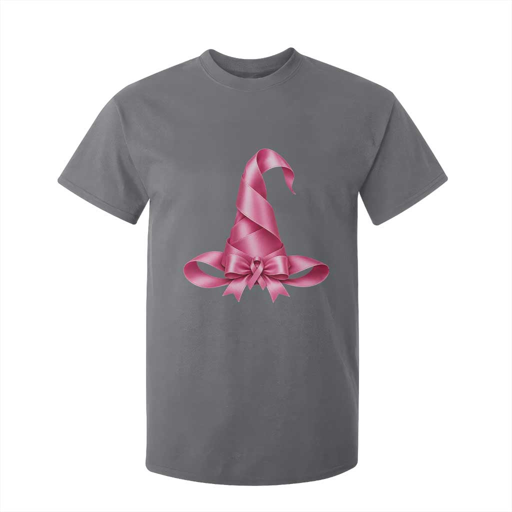 Pink Ribbon Witch Hat Breast Cancer Halloween T Shirt For Kid