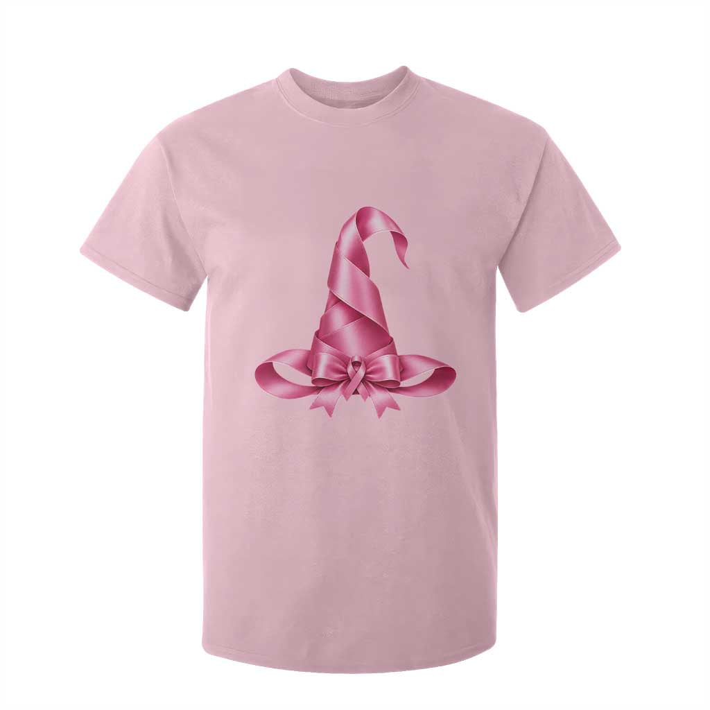 Pink Ribbon Witch Hat Breast Cancer Halloween T Shirt For Kid