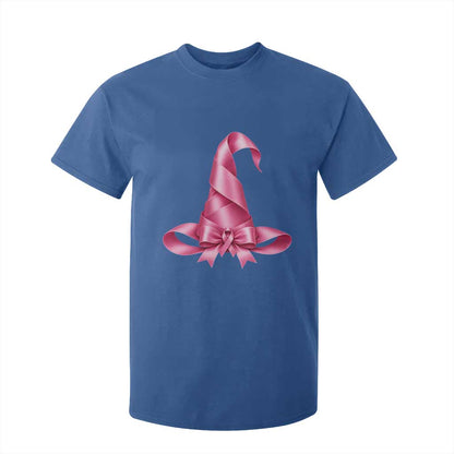 Pink Ribbon Witch Hat Breast Cancer Halloween T Shirt For Kid