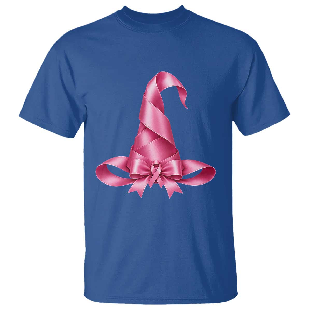 Pink Ribbon Witch Hat Breast Cancer Halloween T Shirt