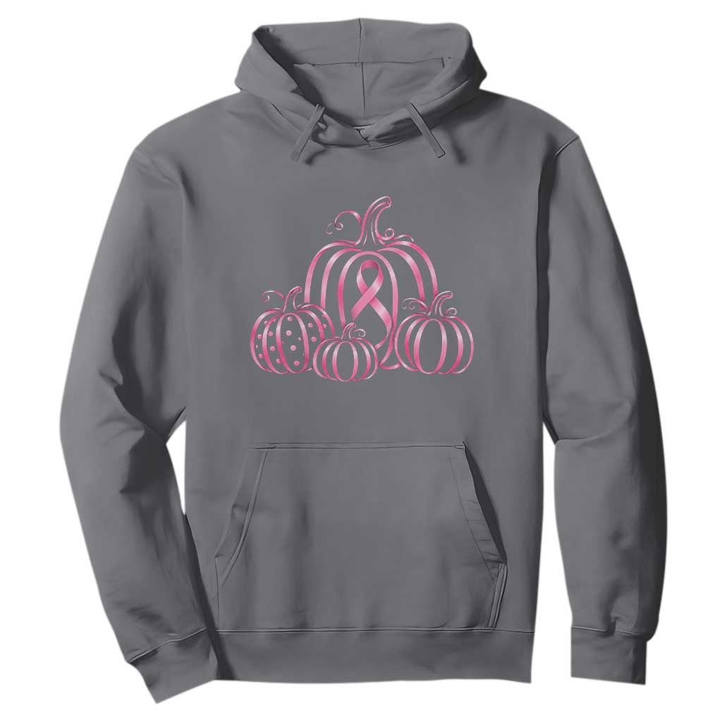 Pink Ribbon Pumpkin Graphic Breast Cancer Support Halloween Graphic Hoodie