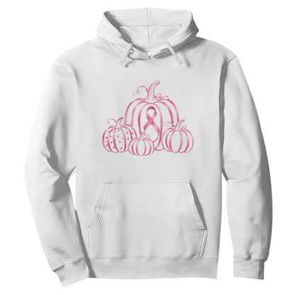Pink Ribbon Pumpkin Graphic Breast Cancer Support Halloween Graphic Hoodie