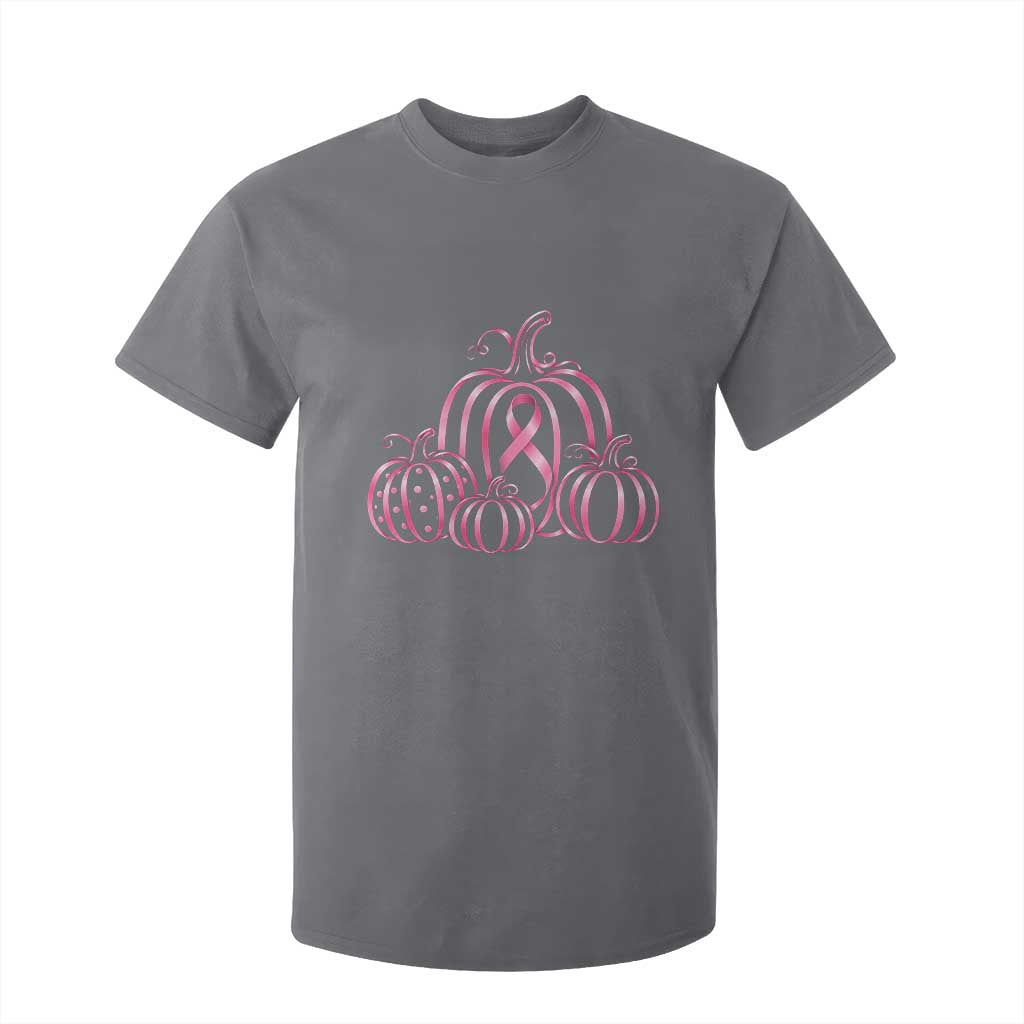 Pink Ribbon Pumpkin Graphic Breast Cancer Support Halloween Graphic T Shirt For Kid