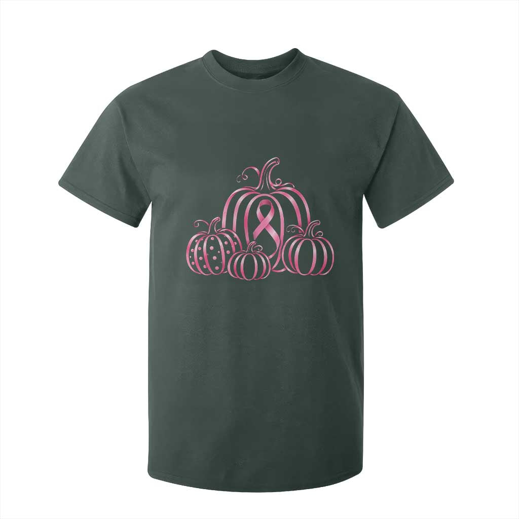 Pink Ribbon Pumpkin Graphic Breast Cancer Support Halloween Graphic T Shirt For Kid