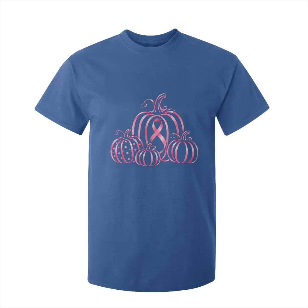 Pink Ribbon Pumpkin Graphic Breast Cancer Support Halloween Graphic T Shirt For Kid