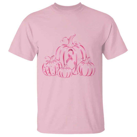 Pink Ribbon Pumpkin Graphic Breast Cancer Support Halloween Graphic T Shirt