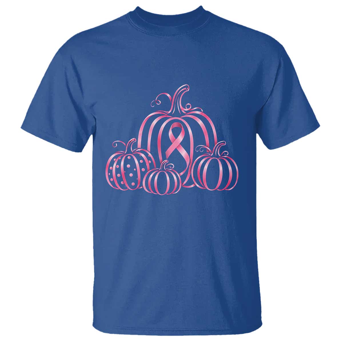 Pink Ribbon Pumpkin Graphic Breast Cancer Support Halloween Graphic T Shirt