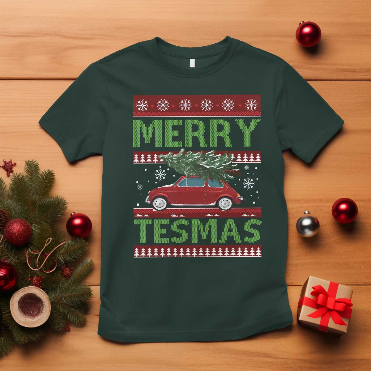funny-christmas-truck-t-shirt-merry-tesmas-cybertruck-futuristic-car-ugly-sweater