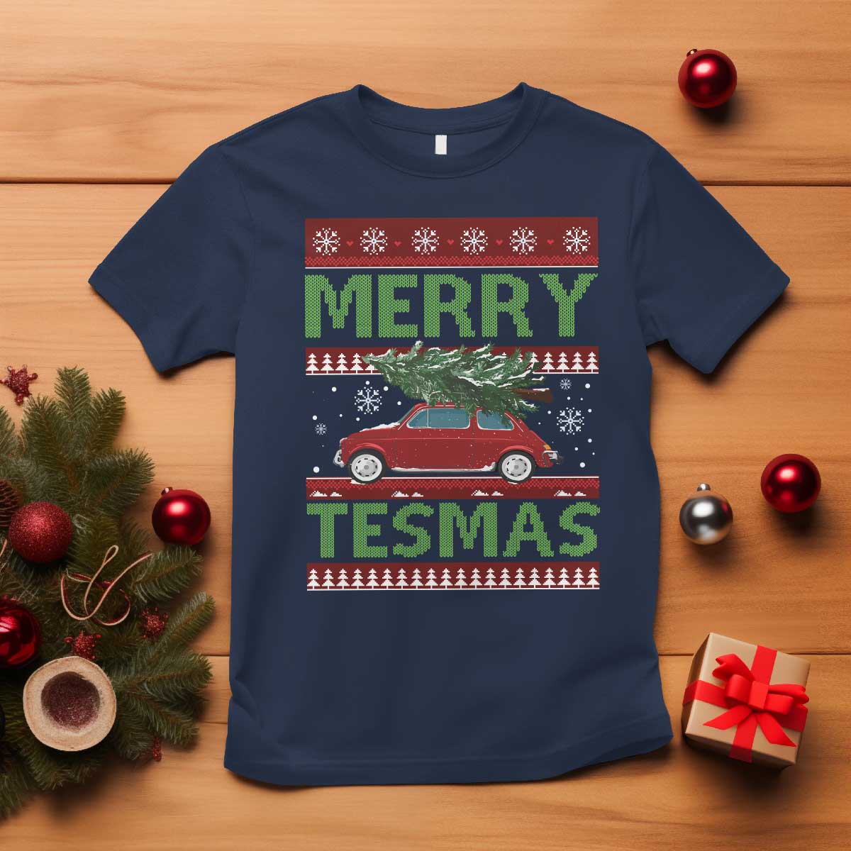 funny-christmas-truck-t-shirt-merry-tesmas-cybertruck-futuristic-car-ugly-sweater