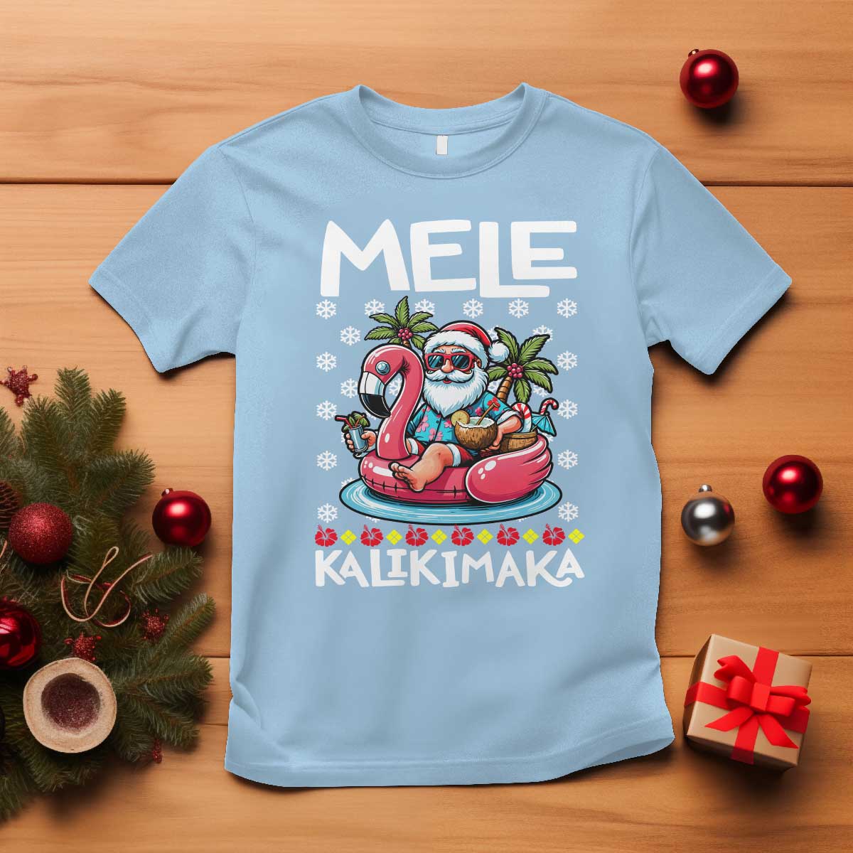 mele-kalikimaka-hawaiian-christmas-in-july-hawaii-santa-t-shirt-palm-tree-beach-tropical-xmas-gift-family-holiday