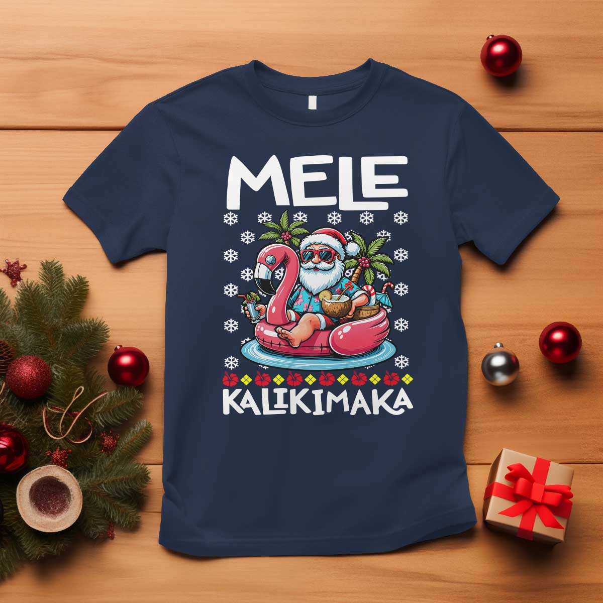 mele-kalikimaka-hawaiian-christmas-in-july-hawaii-santa-t-shirt-palm-tree-beach-tropical-xmas-gift-family-holiday