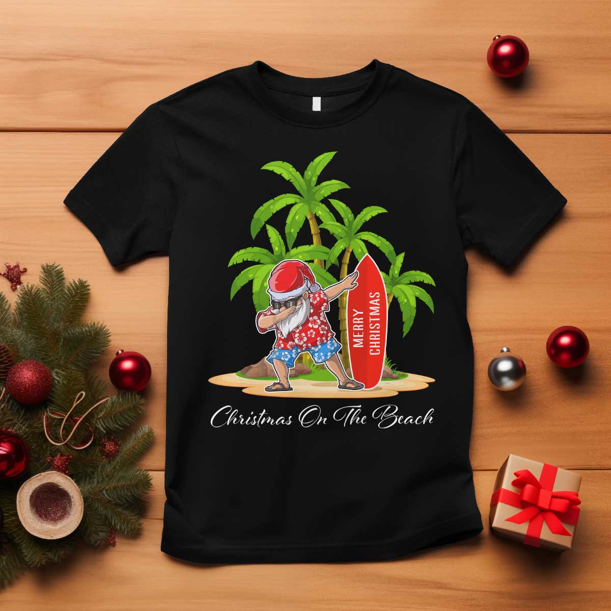 hawaiian-christmas-santa-t-shirt-christmas-on-the-beach-vacation