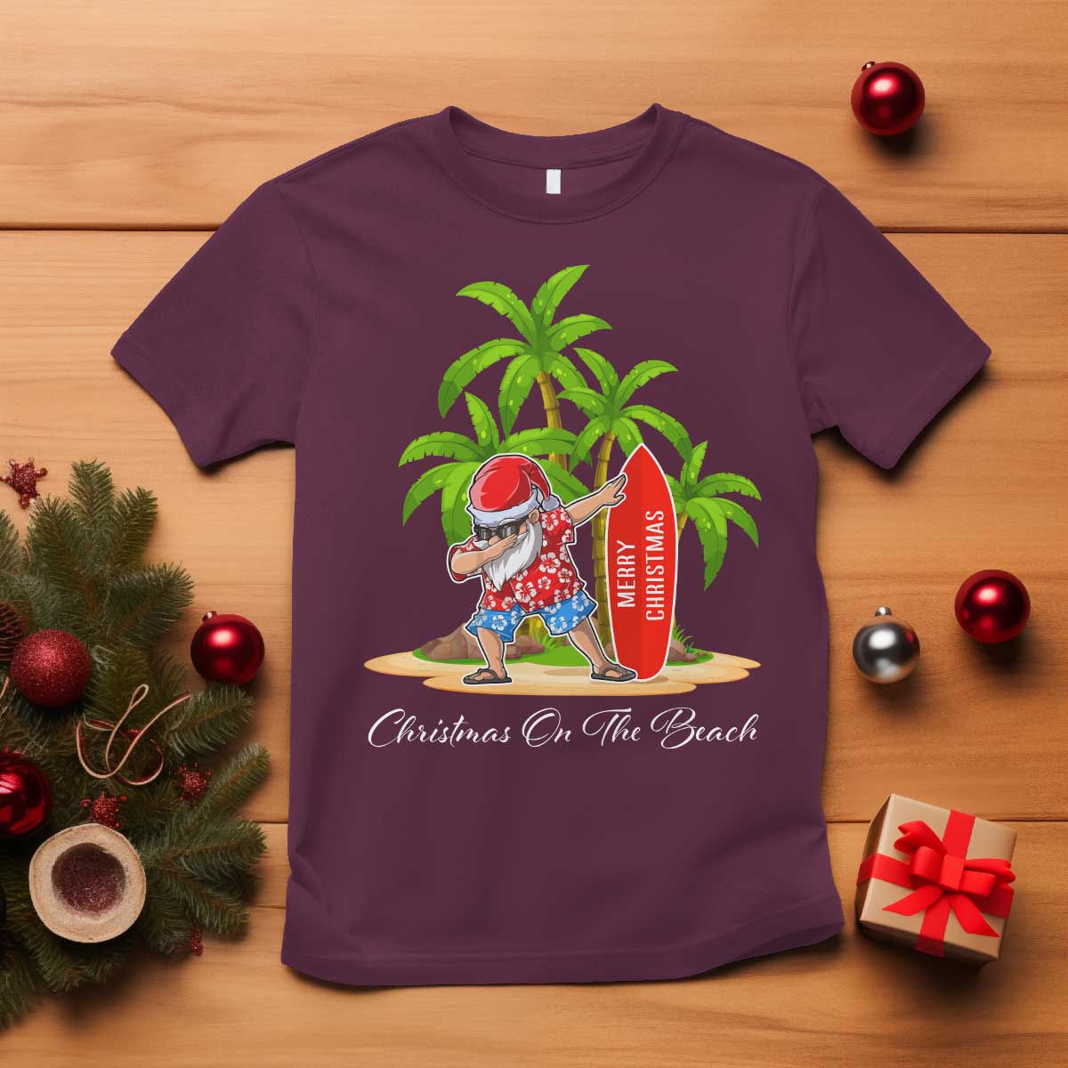 hawaiian-christmas-santa-t-shirt-christmas-on-the-beach-vacation