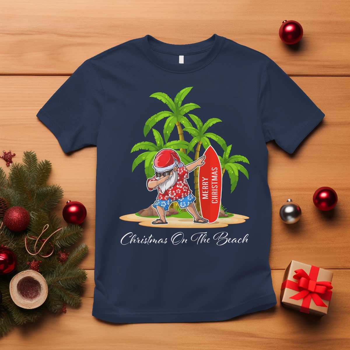 hawaiian-christmas-santa-t-shirt-christmas-on-the-beach-vacation