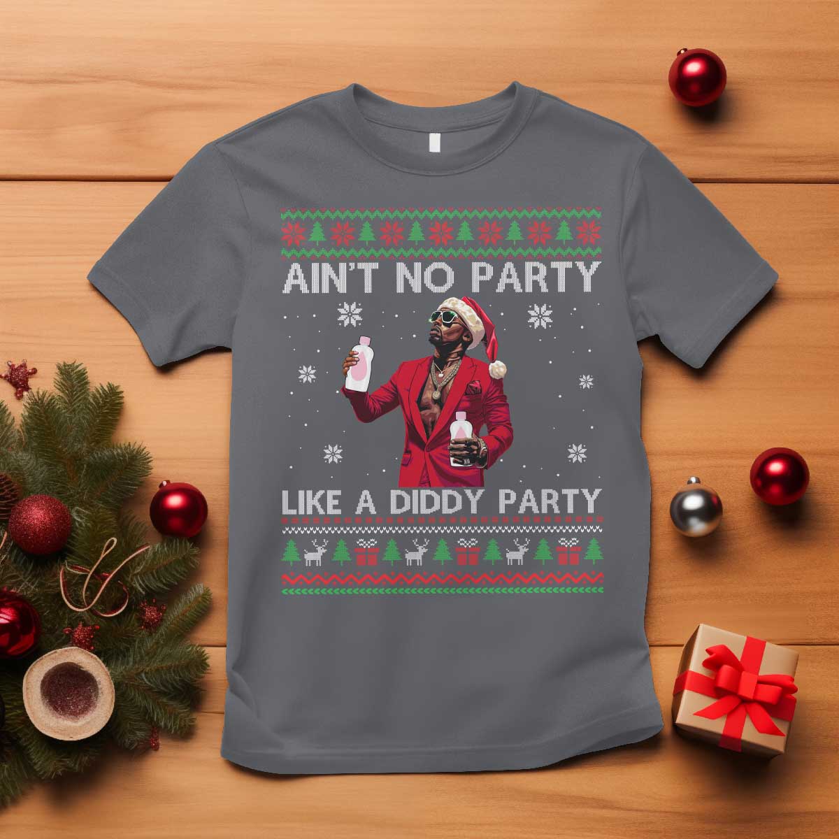 funny-ugly-christmas-t-shirt-aint-no-party-like-a-diddy-party