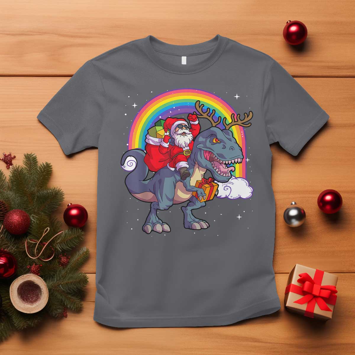 christmas-santa-riding-dinosaur-deer-xmas-t-shirt