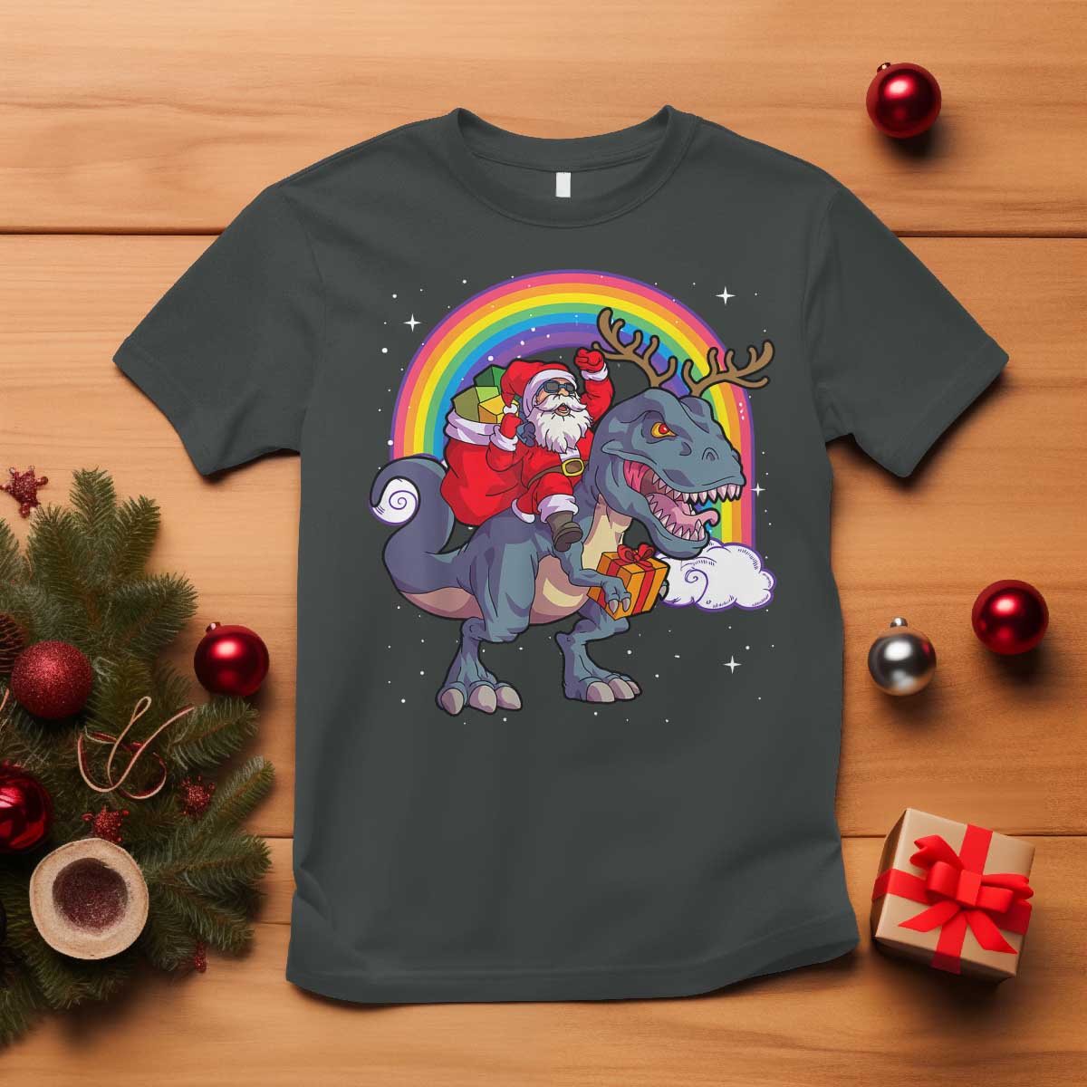 christmas-santa-riding-dinosaur-deer-xmas-t-shirt