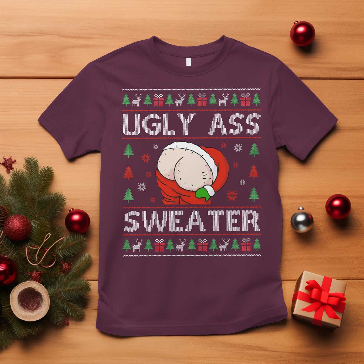 funny-santa-christmas-t-shirt-ugly-ass-xmas-elephant-gift-for-him