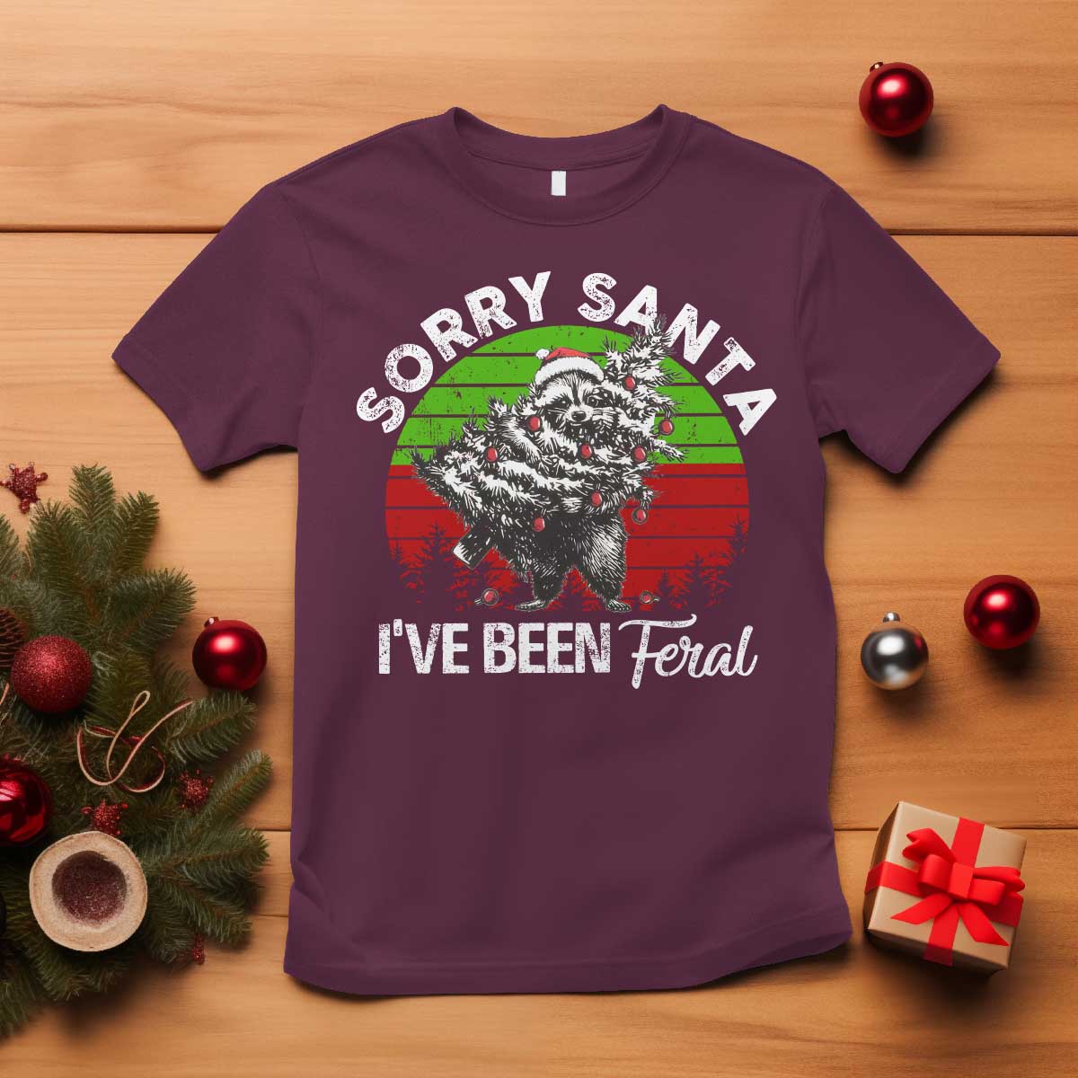 raccoon-christmas-t-shirt-sorry-santa-ive-been-feral-retro-xmas-tree