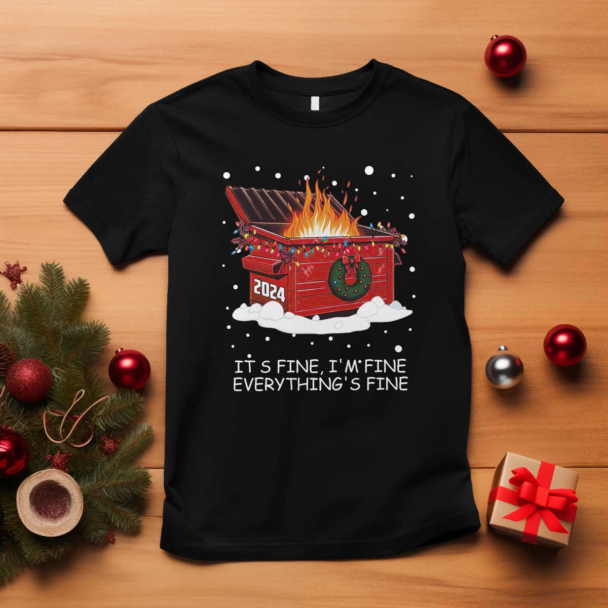 dumpster-fire-t-shirt-everythings-fine-funny-christmas
