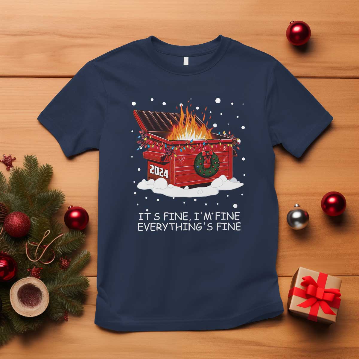 dumpster-fire-t-shirt-everythings-fine-funny-christmas