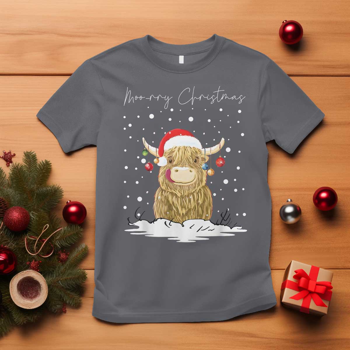 christmas-cow-t-shirt-scottish-highland-cow-moo-rry-christmas