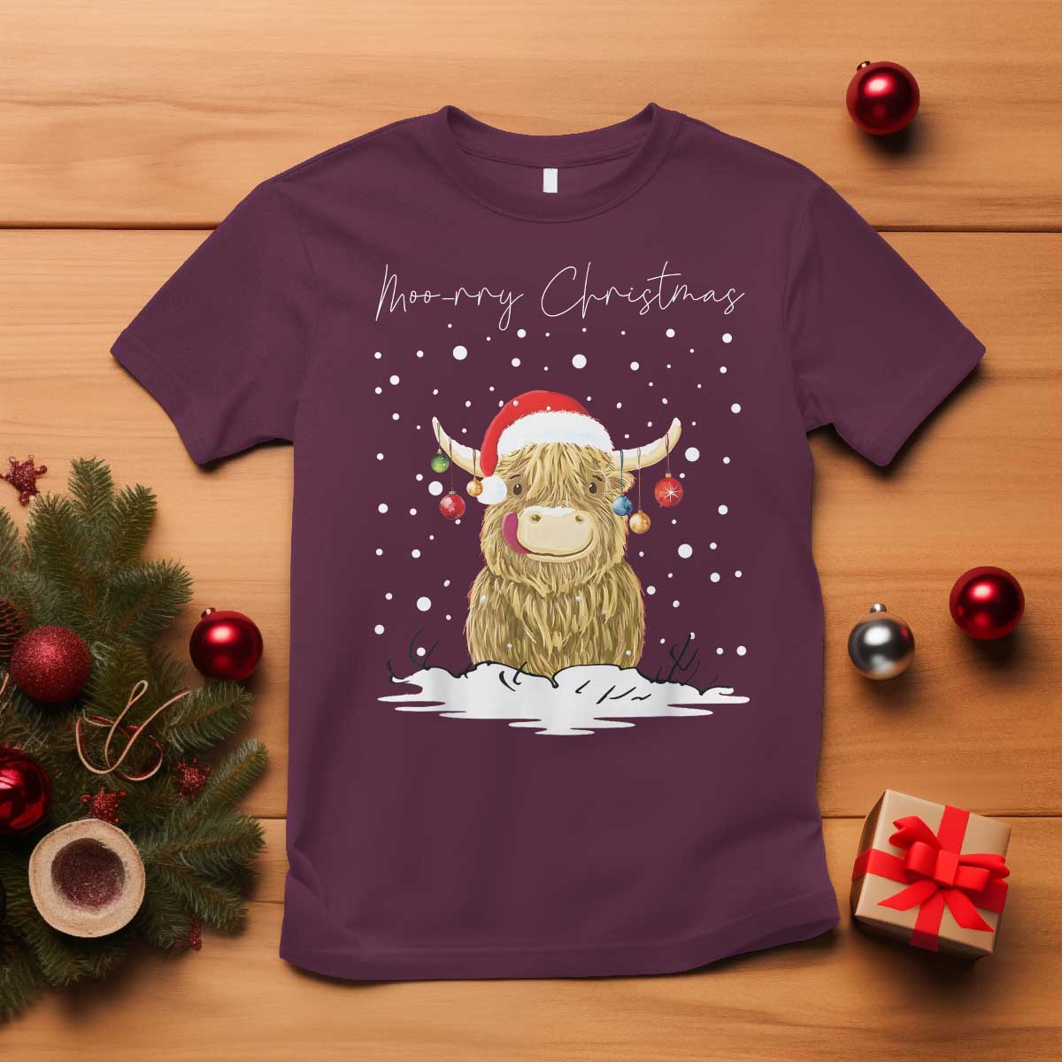 christmas-cow-t-shirt-scottish-highland-cow-moo-rry-christmas