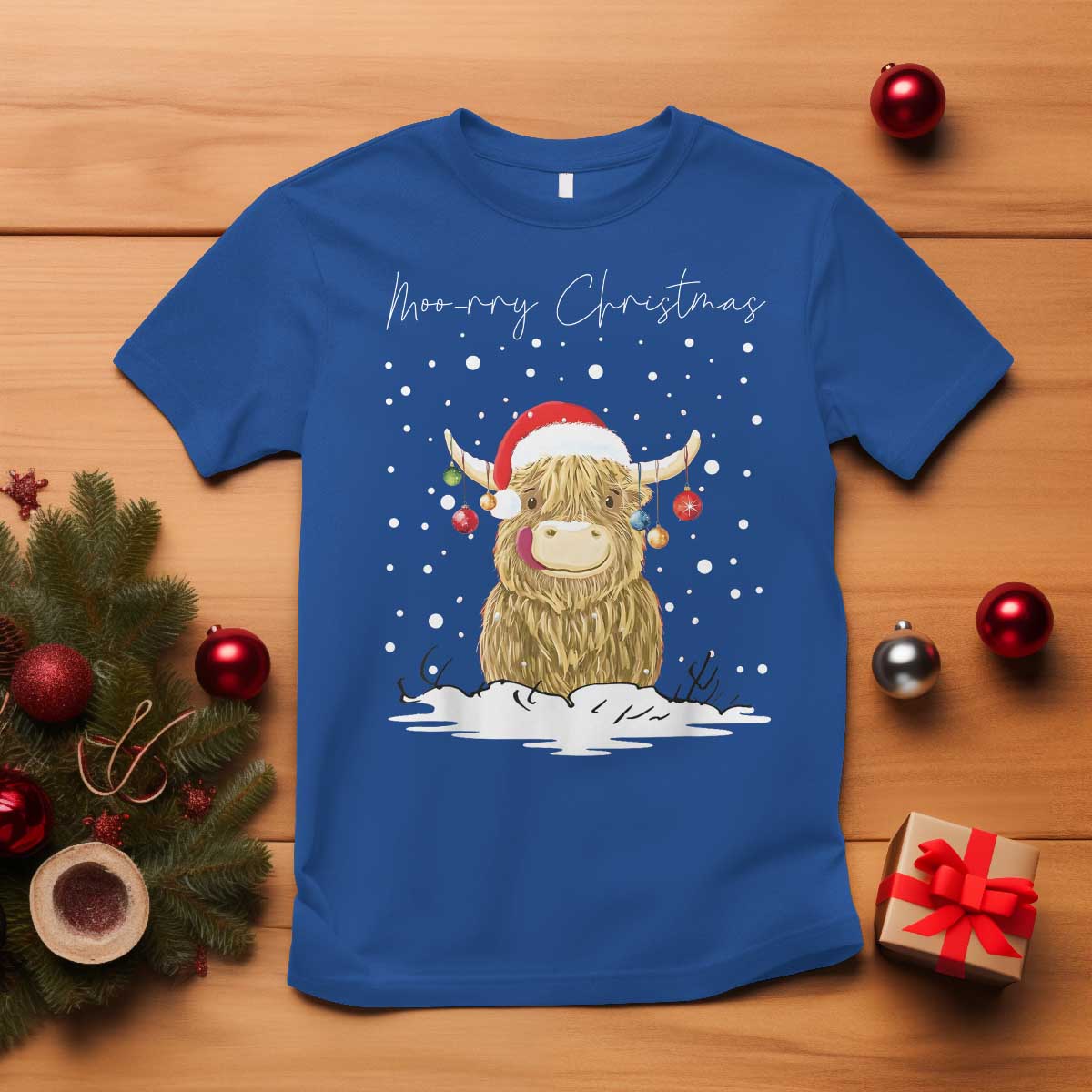 christmas-cow-t-shirt-scottish-highland-cow-moo-rry-christmas
