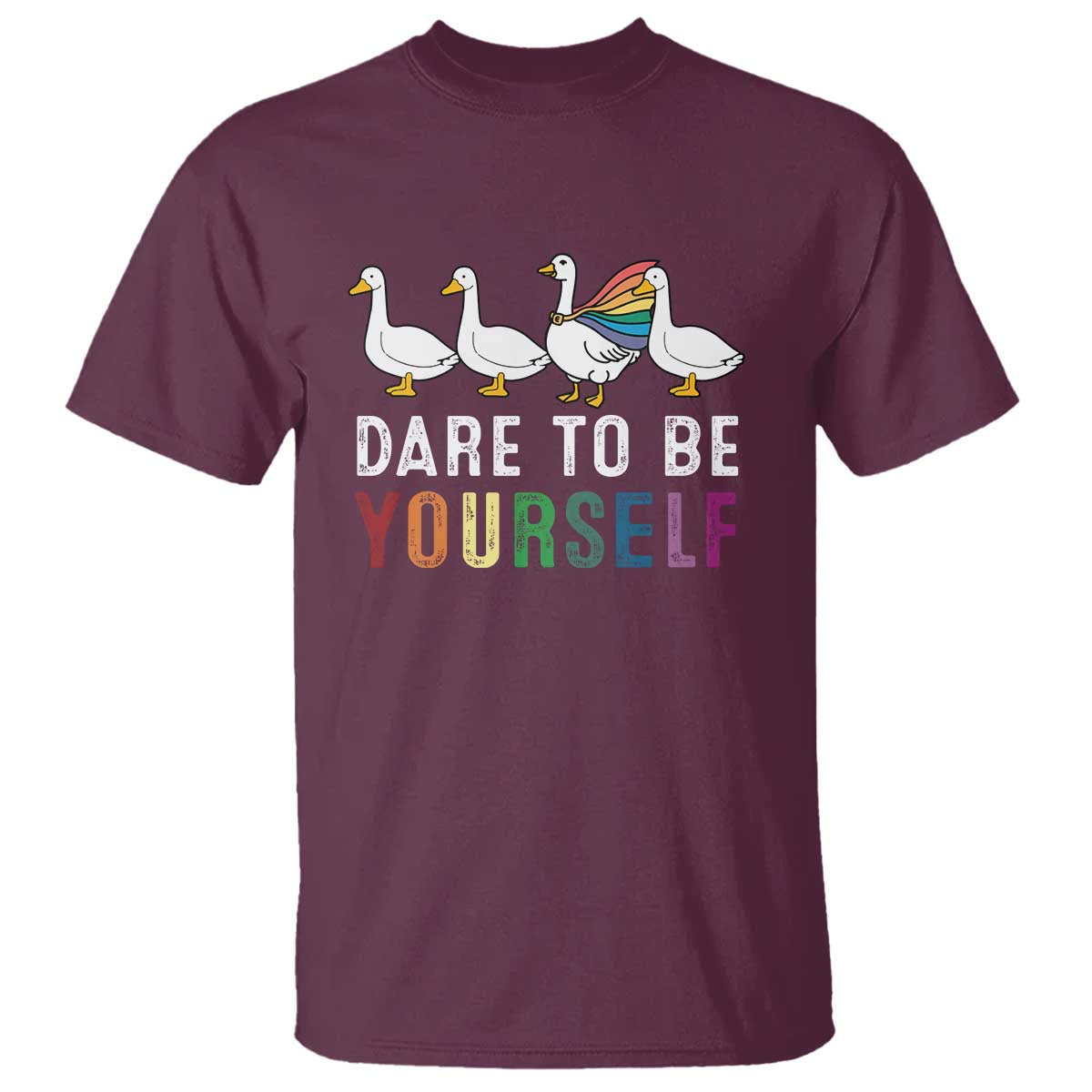 rainbow-goose-dare-to-be-yourself-lgbtq-pride-t-shirt