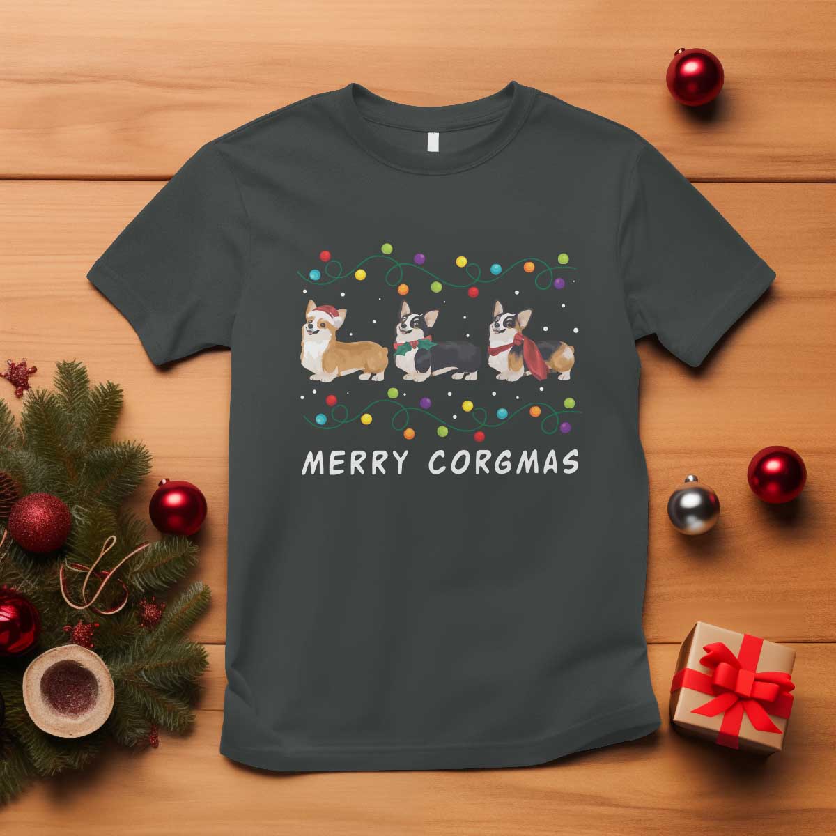 corgi-dog-christmas-t-shirt-merry-corgmas-santa-tree-lights-xmas-dog-mom-ugly