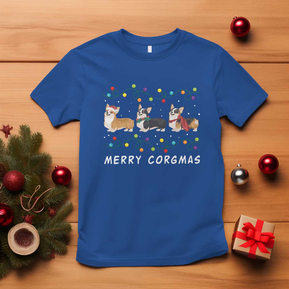 corgi-dog-christmas-t-shirt-merry-corgmas-santa-tree-lights-xmas-dog-mom-ugly