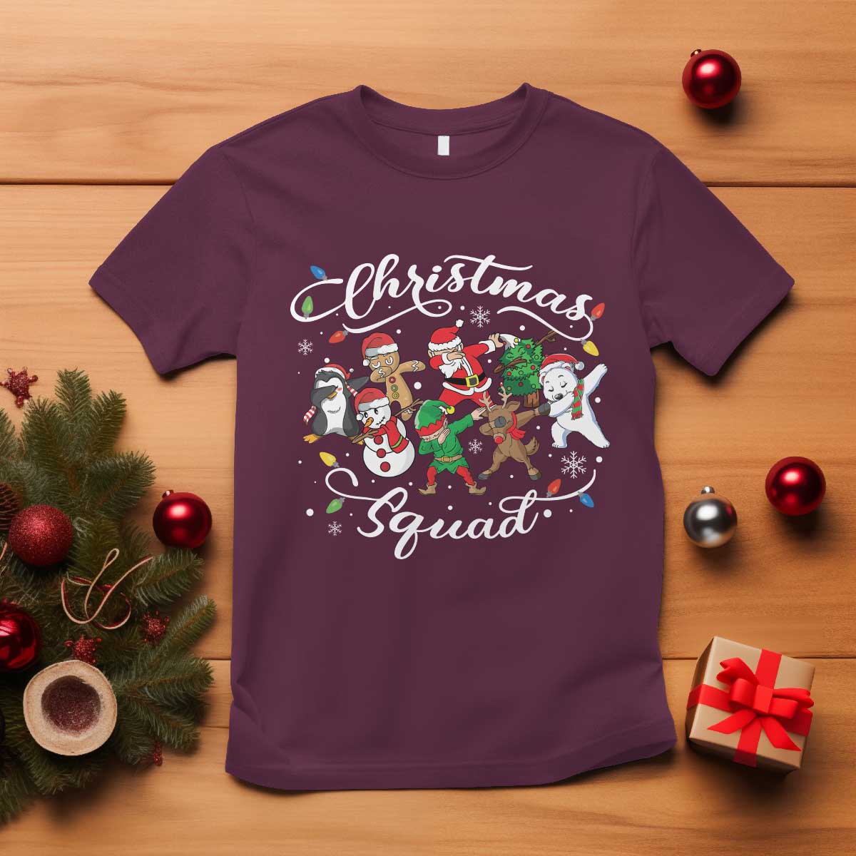 christmas-squad-t-shirt-santa-dabbing-elf-family-matching-pajamas-xmas-crew