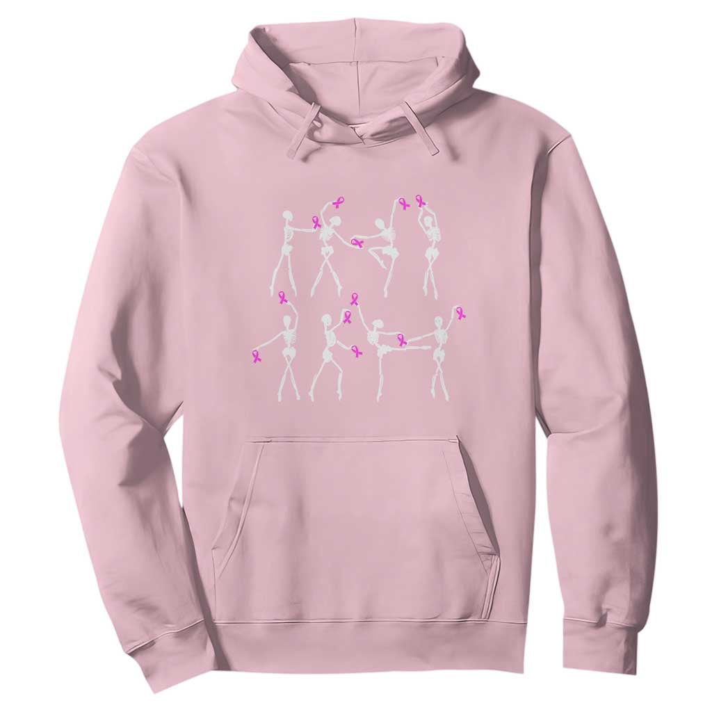 Pink Ribbon Breast Cancer Support Hoodie Skeleton Ballerinas Ballet Dance Cute Halloween