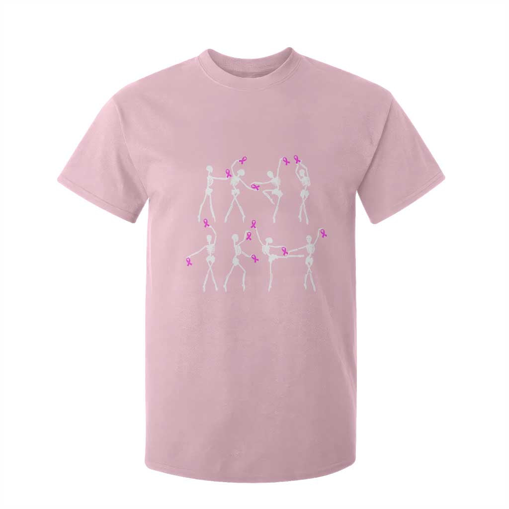Pink Ribbon Breast Cancer Support T Shirt For Kid Skeleton Ballerinas Ballet Dance Cute Halloween