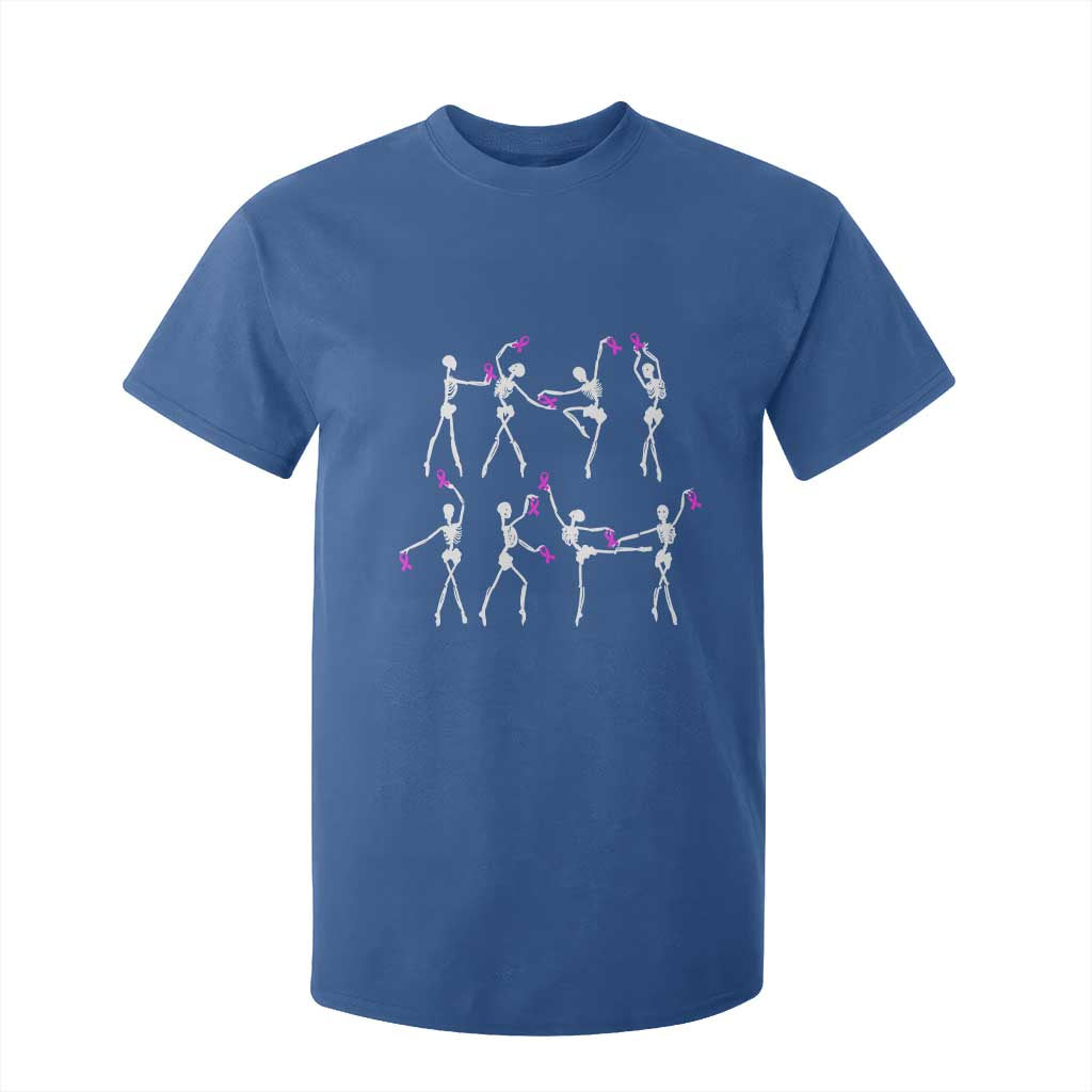 Pink Ribbon Breast Cancer Support T Shirt For Kid Skeleton Ballerinas Ballet Dance Cute Halloween