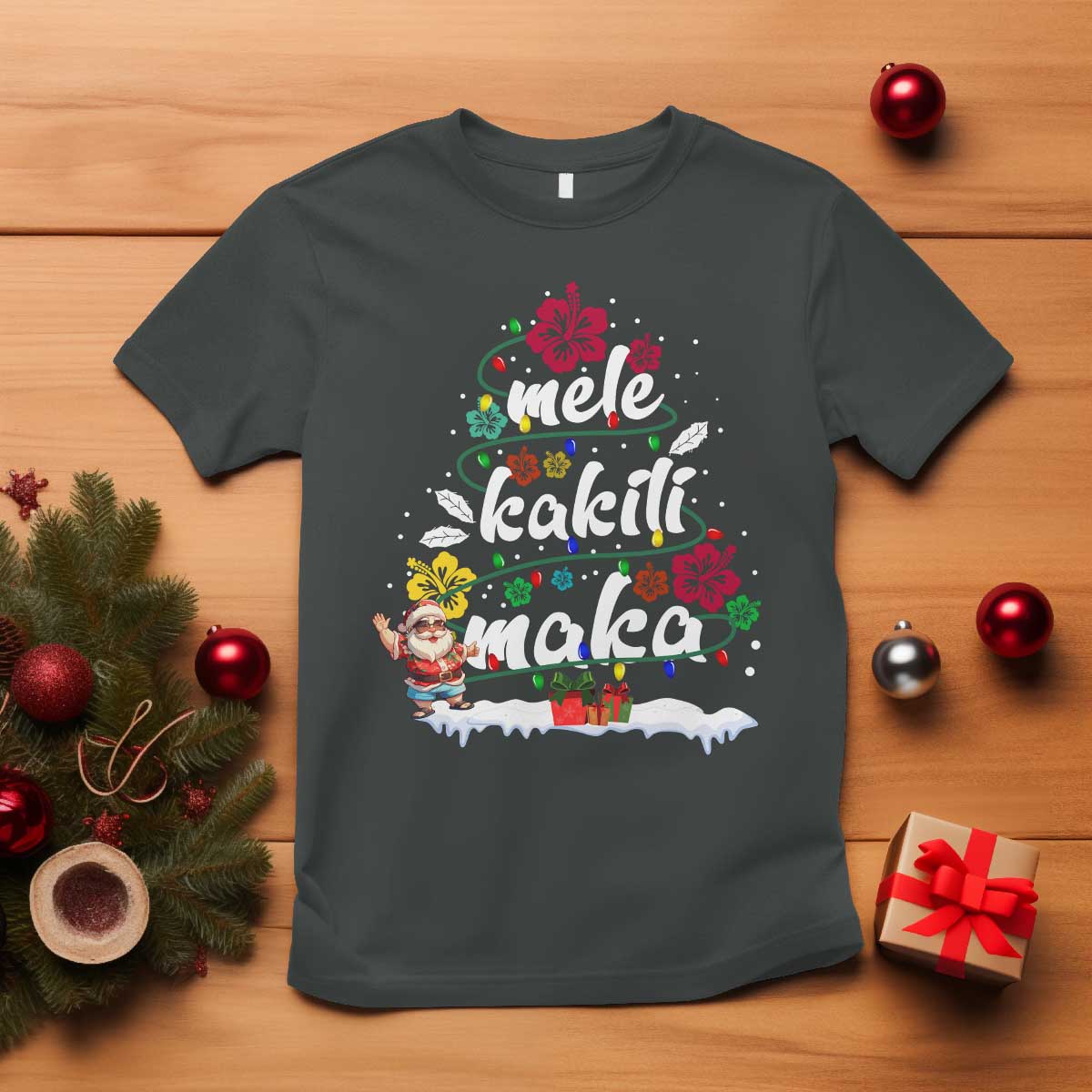 hawaiian-christmas-tree-t-shirt-mele-kalikimaka-beach-family-vacation-xmas-hawaii-santa