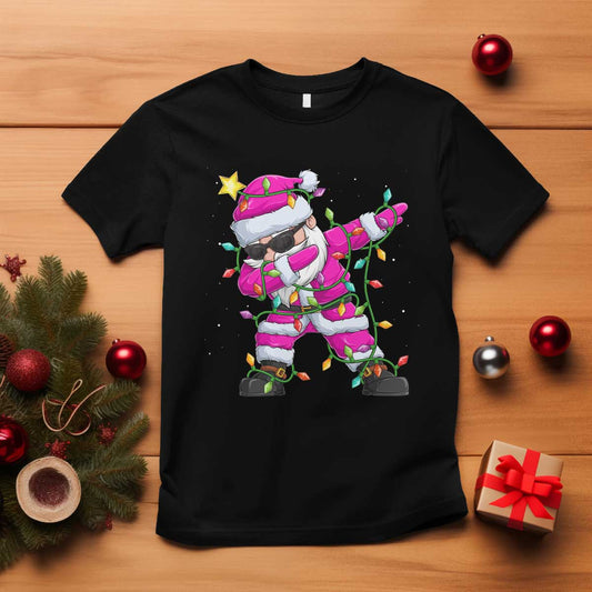 dabbing-santa-t-shirt-xmas-lights-pink-christmas-gifts