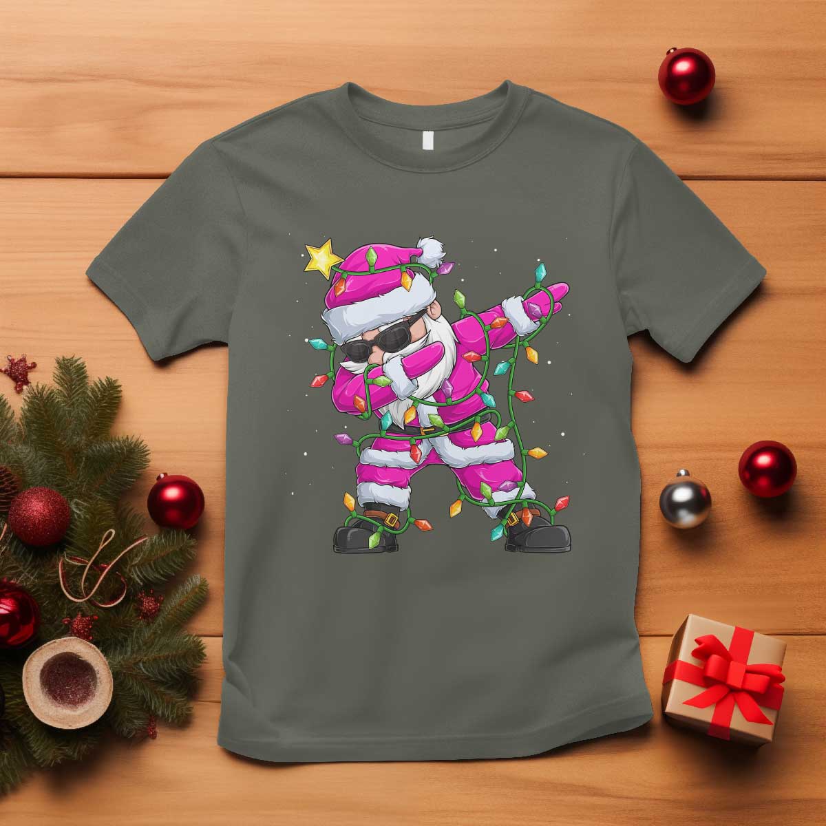 dabbing-santa-t-shirt-xmas-lights-pink-christmas-gifts