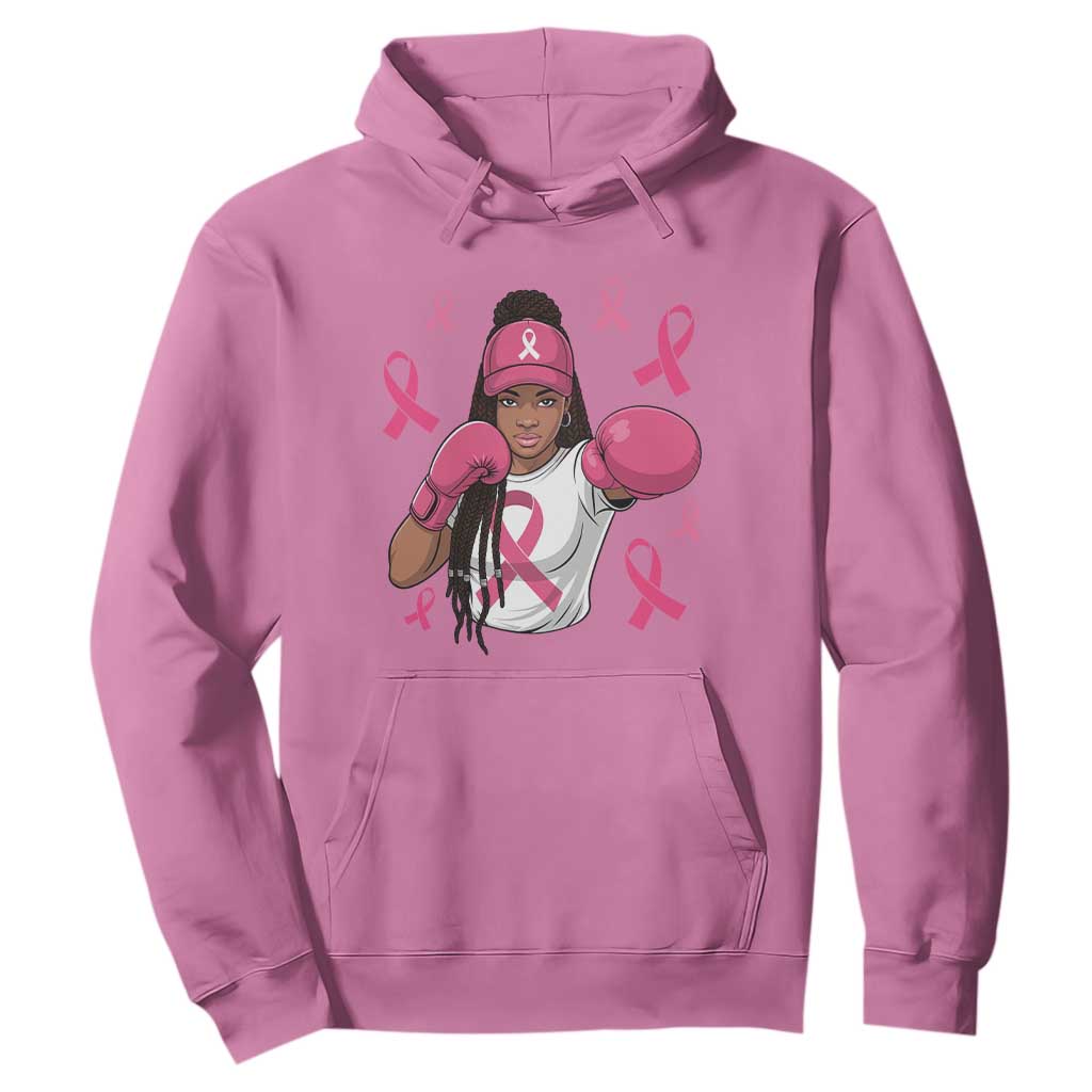 Black Women Fight Breast Cancer Support Hoodie Pink Ribbon African American