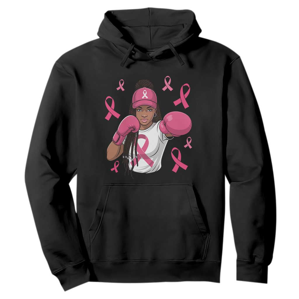 Black Women Fight Breast Cancer Support Hoodie Pink Ribbon African American