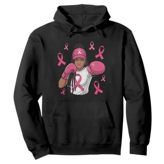 Black Women Fight Breast Cancer Support Hoodie Pink Ribbon African American