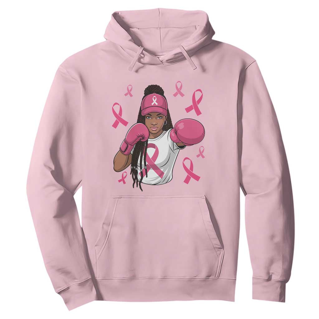 Black Women Fight Breast Cancer Support Hoodie Pink Ribbon African American