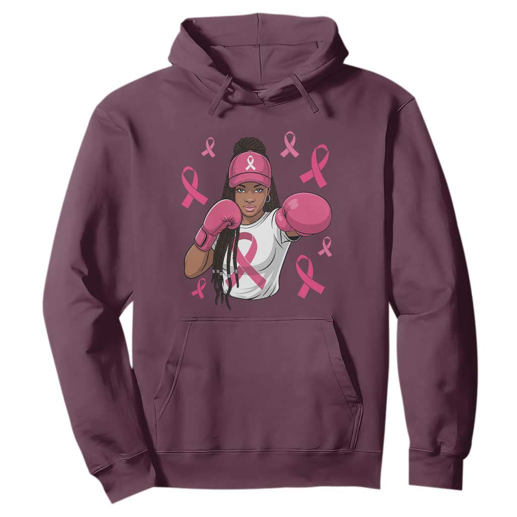 Black Women Fight Breast Cancer Support Hoodie Pink Ribbon African American