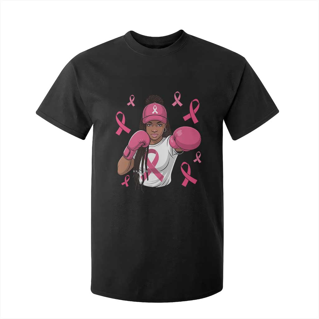 Black Women Fight Breast Cancer Support T Shirt For Kid Pink Ribbon African American