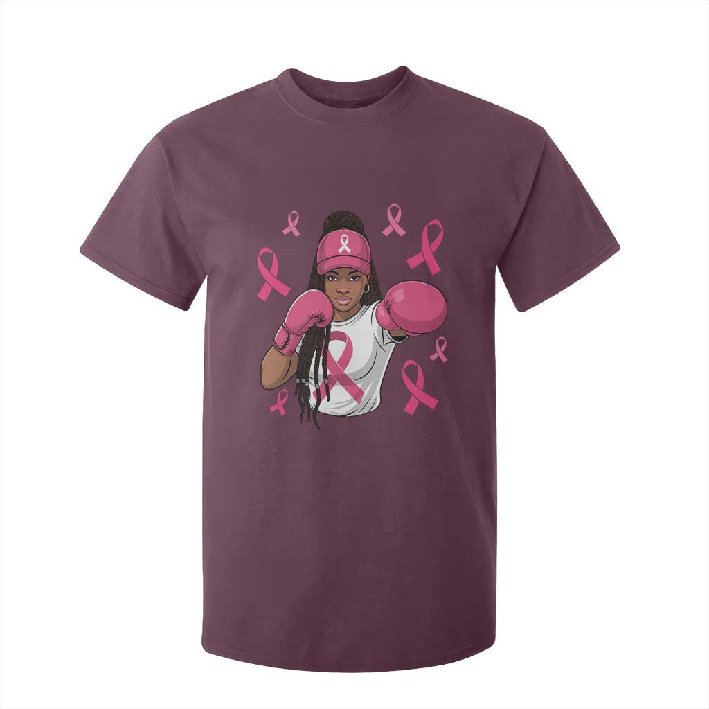 Black Women Fight Breast Cancer Support T Shirt For Kid Pink Ribbon African American