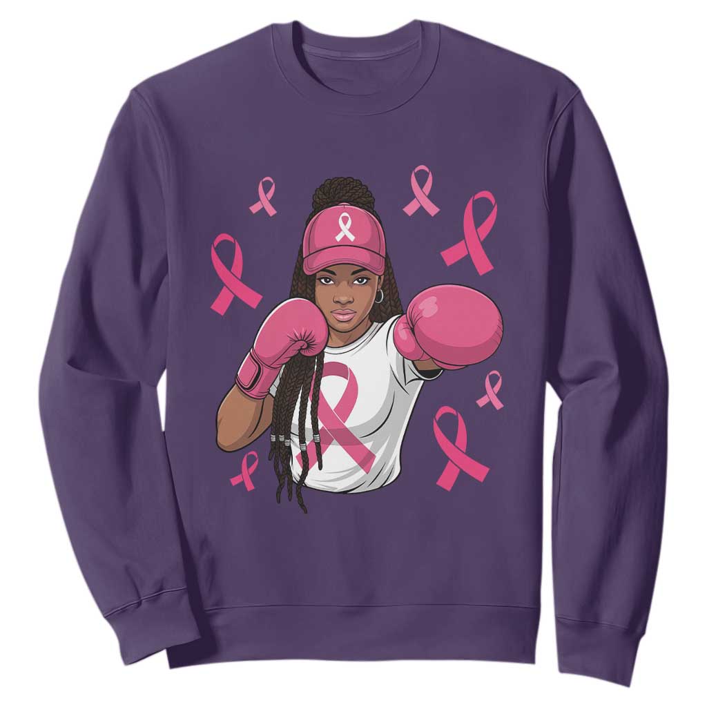 Black Women Fight Breast Cancer Support Sweatshirt Pink Ribbon African American