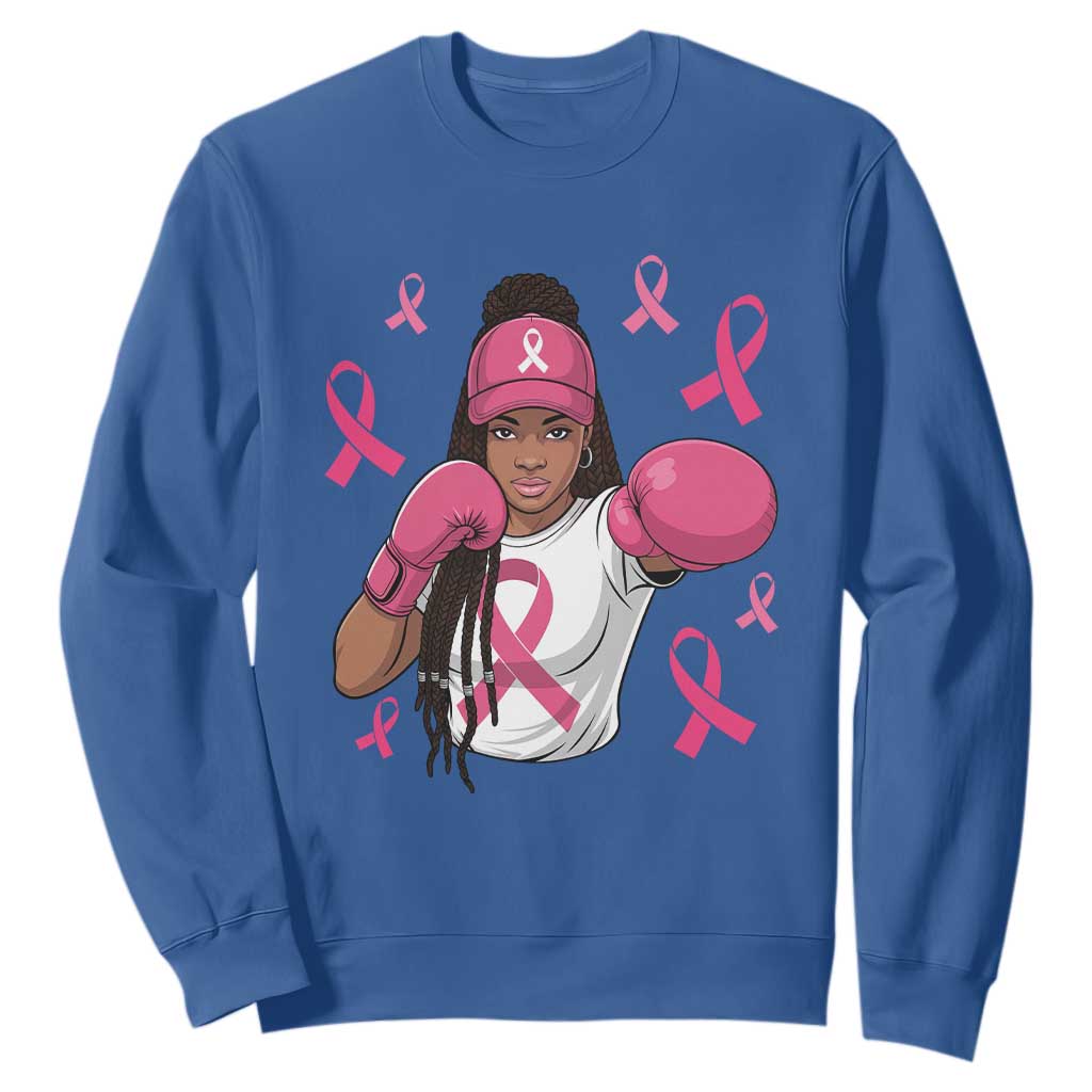 Black Women Fight Breast Cancer Support Sweatshirt Pink Ribbon African American