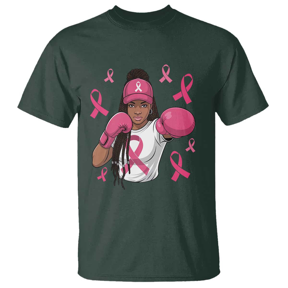Black Women Fight Breast Cancer Support T Shirt Pink Ribbon African American