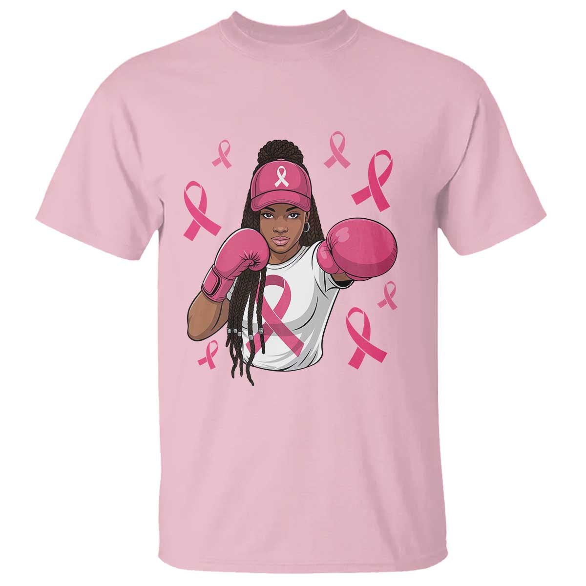 Black Women Fight Breast Cancer Support T Shirt Pink Ribbon African American