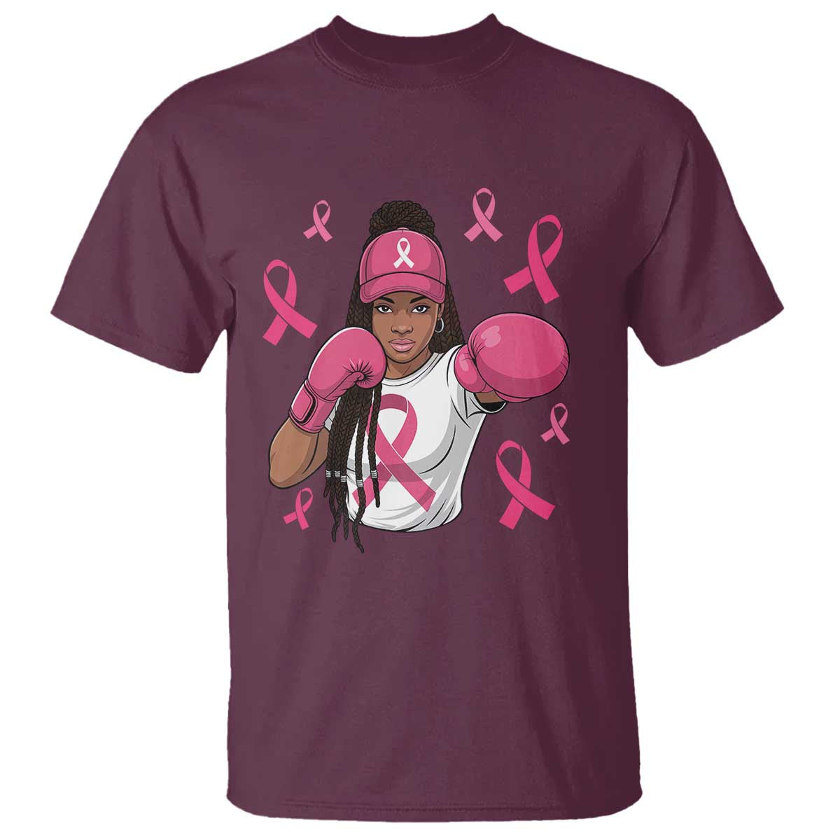 Black Women Fight Breast Cancer Support T Shirt Pink Ribbon African American